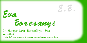 eva borcsanyi business card